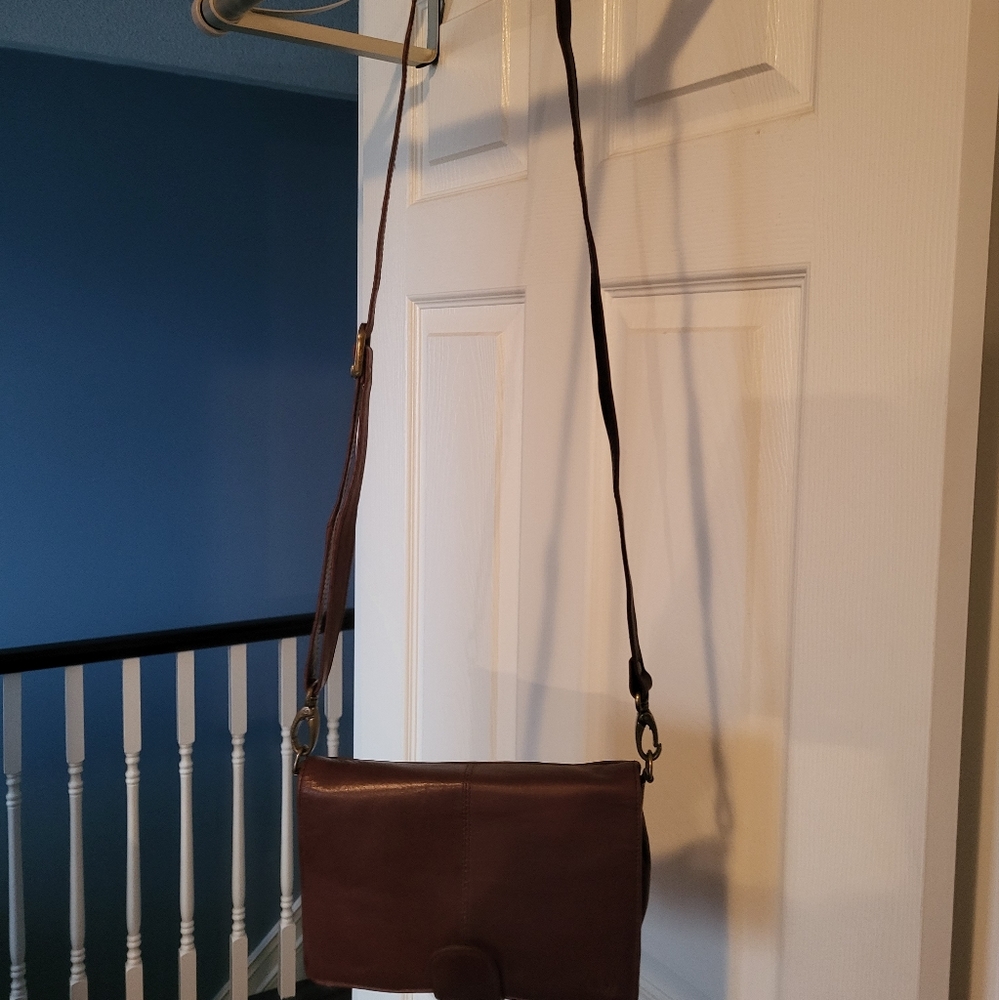 Genuine Leather Brown Crossbody